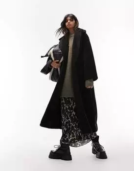Черное пальто Topshop