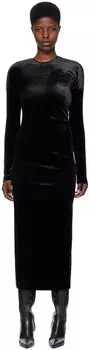 Черное перекрученное платье-миди Toteme