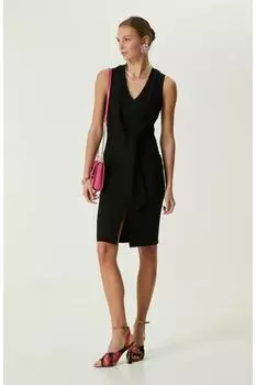 Черное платье без рукавов с V-образным вырезом Network, черный