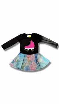Черное платье для девочек на роликовых коньках Dori Creations, черный