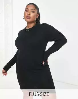 Черное платье-джемпер с круглым вырезом Brave Soul