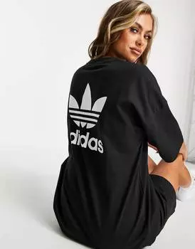 Черное платье-футболка adidas Originals adicolor
