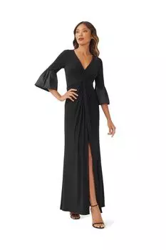 Черное платье из джерси с закрученным передом Adrianna Papell, черный