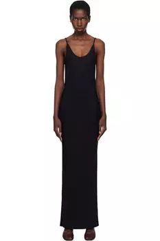 Черное платье-комбинация Mala Slip Maxi Paris Georgia