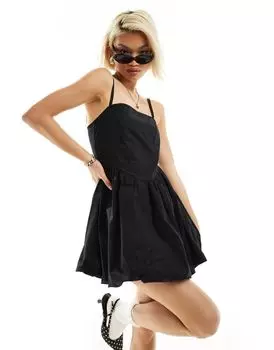 Черное платье-комбинация мини Motel micala