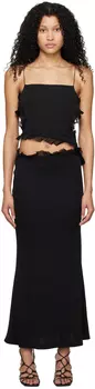 Черное платье макси Carina Christopher Esber