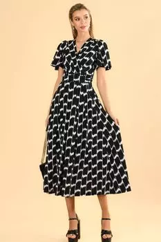 Черное платье макси Halley из джерси с расклешенными рукавами Jolie Moi, черный