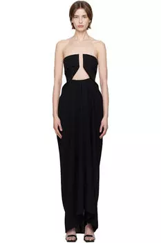 Черное платье-макси Hollywood Amphora Prong Rick Owens