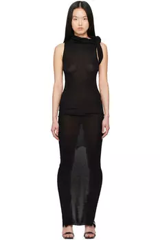 Черное платье-макси Hollywood Banded T Rick Owens
