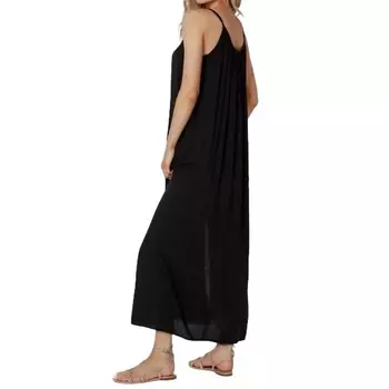 Черное платье макси на бретельках Bobi, черный