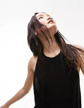 Черное платье макси с узлом Topshop Premium