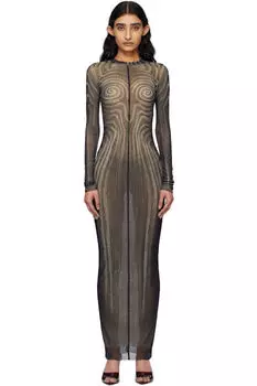 Черное платье макси «The Long Spirale» Jean Paul Gaultier