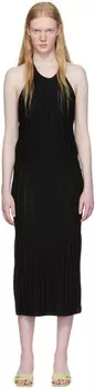 Черное платье-миди из вискозы GANNI