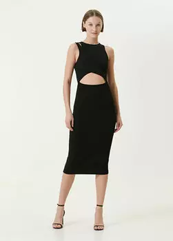 Черное платье-миди с детальным вырезом Academia