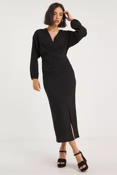 Черное платье миди Tree Bark Simply Be, черный