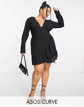 Черное платье мини ASOS DESIGN Curve