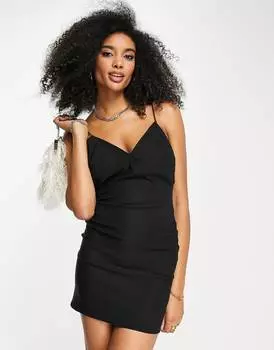 Черное платье мини на бретельках ASOS DESIGN