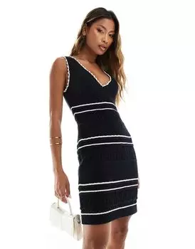 Черное платье мини с оборками Abercrombie & Fitch