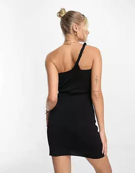 Черное платье с бантом Mango