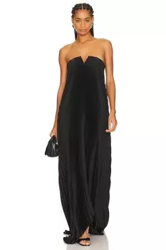 Черное платье с галстуком L'Idee, цвет noir