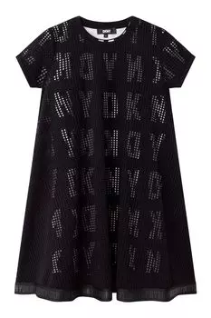 Черное платье с логотипом 2 в 1 DKNY, черный