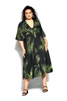 Черное платье с принтом из фольги City Chic, черный