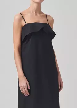 Черное платье с воланами из соболя Citizens Of Humanity, черный