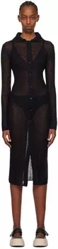 Черное полупрозрачное платье миди Paris Paris Kenzo