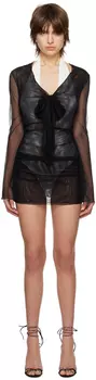 Черное прозрачное мини-платье Blumarine