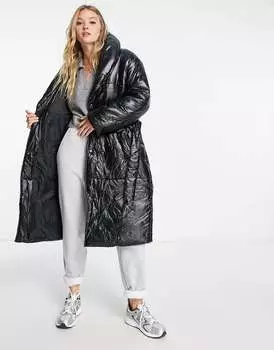 Черное пуховое пальто River Island