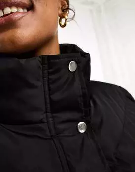 Черное пуховое пальто с поясом и поясом Threadbare Plus Holly Threadbare