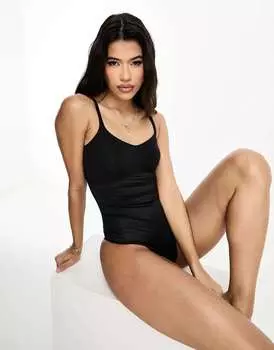 Черное разглаживающее боди на бретелях Spanx Thinstincts 2.0