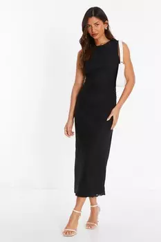 Черное сетчатое облегающее платье мидакси со сборками QUIZ Clothing