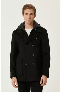 Черное шерстяное пальто Network, черный