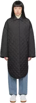 Черное стеганое пальто TOTEME