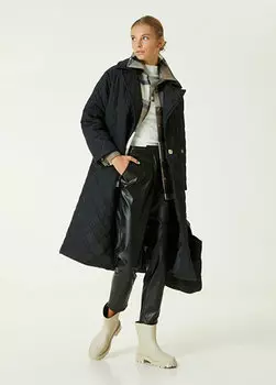 Черное стеганое верхнее пальто Network