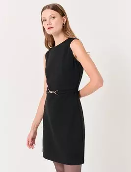 Черное стильное мини-платье без рукавов с круглым вырезом Jimmy Key