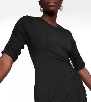 Черное трикотажное мини-платье со сборками Lockwood Veronica Beard, черный