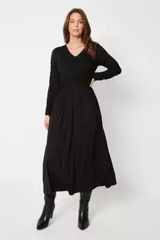 Черное трикотажное платье-твист Wallis, черный