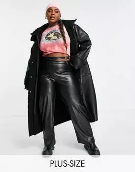 Черное удлиненное пальто COLLUSION Plus