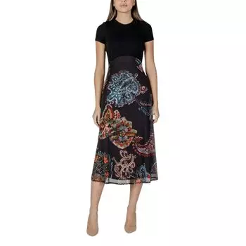 Черное вискозное платье Desigual