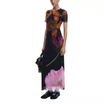 Черное вискозное платье Desigual