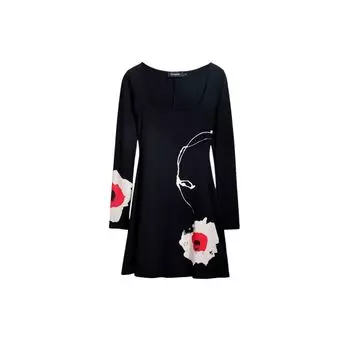 Черное вискозное платье Desigual