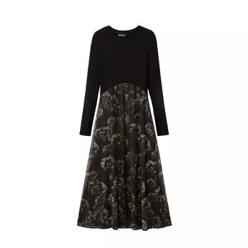 Черное вискозное платье Desigual