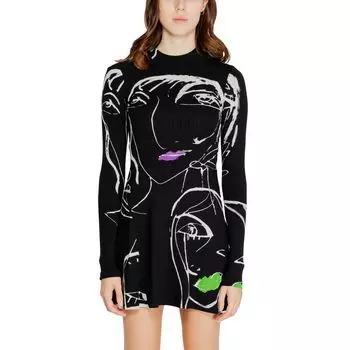 Черное вискозное платье Desigual