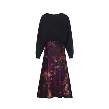 Черное вискозное платье Desigual
