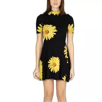 Черное вискозное платье Desigual