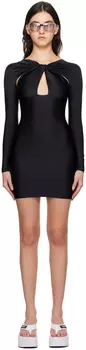 Черное витое мини-платье Coperni