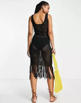 Черное вязаное платье крючком & Other Stories