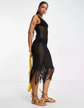 Черное вязаное платье крючком & Other Stories